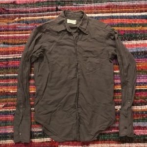 Nili Lotan 100% cotton charcoal grey button up